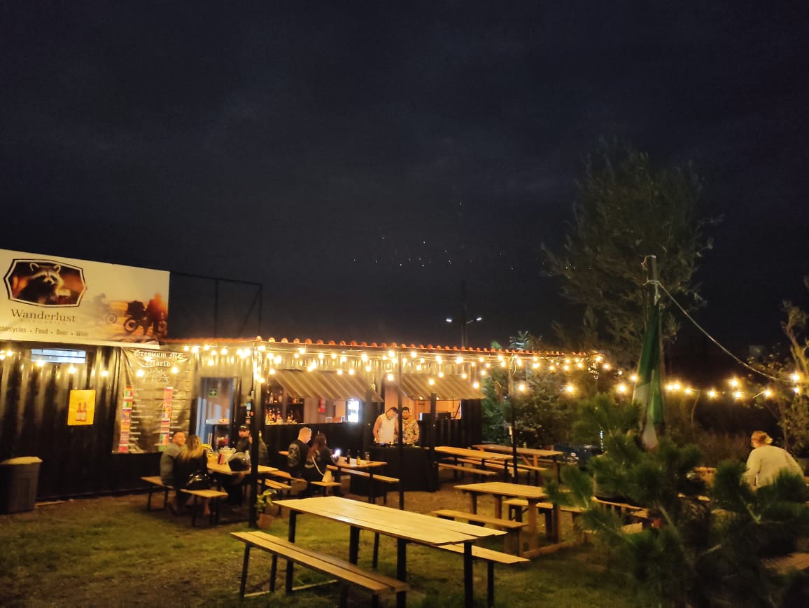 Vista del Biergarten en la naturaleza